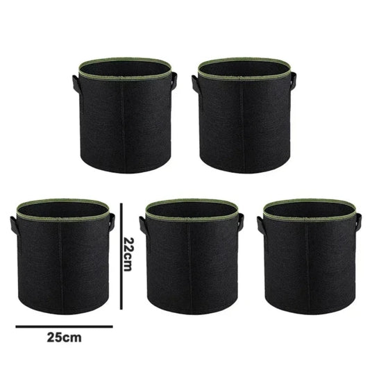 5Pcs 3/4/5/7/10 Gallon Felt Grow Bags