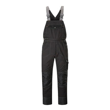 Men's Cargo Pocket Work Bib Overalls With Padded Knees